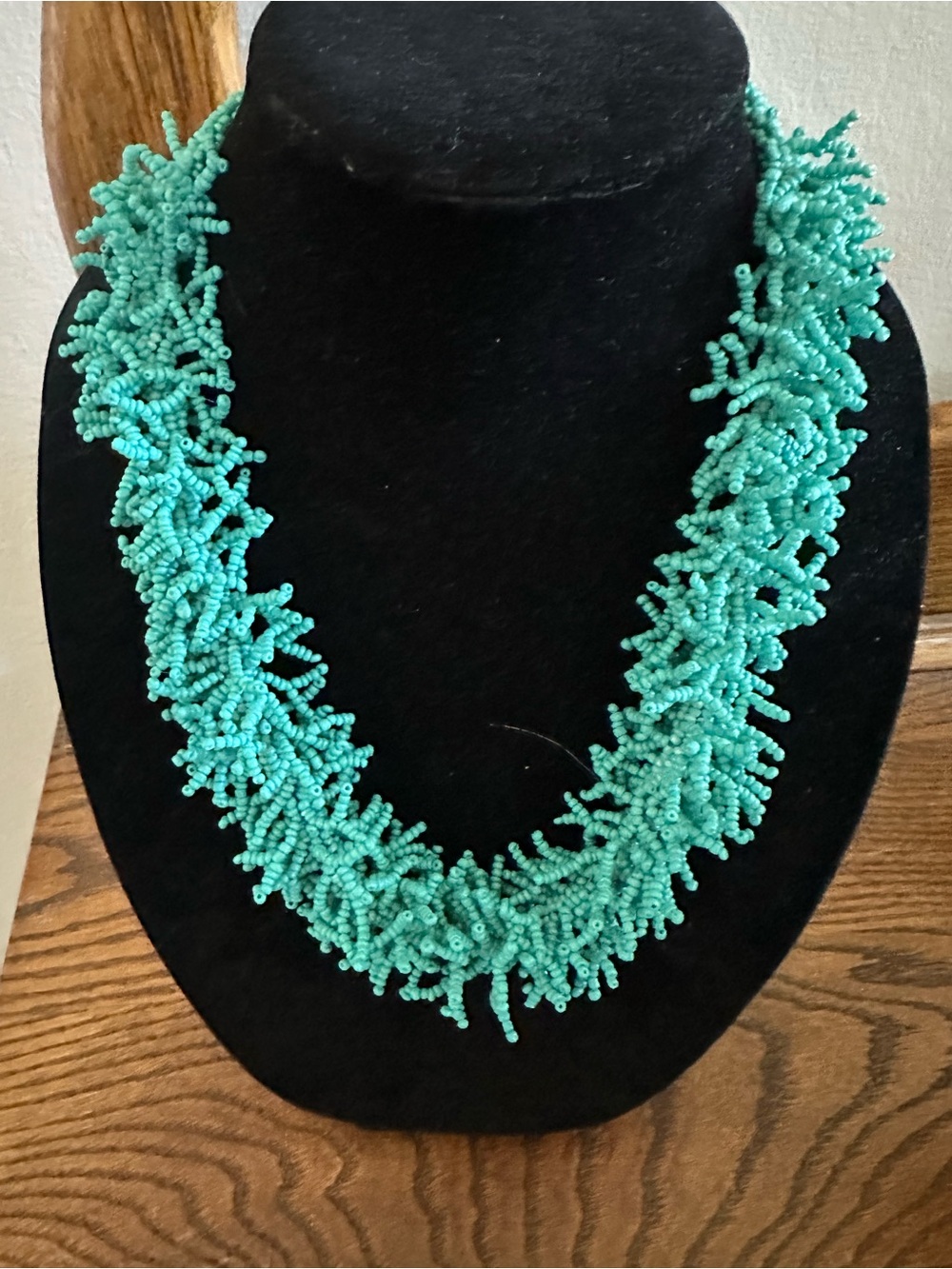 Beachy Seed Bead Coral Branch Necklace